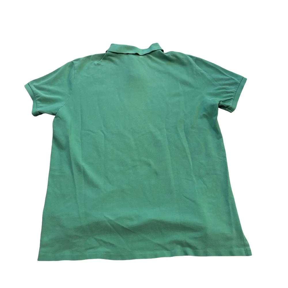 Polo Ralph Lauren Men XL Green Yacht Club Graphic Polo Shirt Custom Fit Cotton